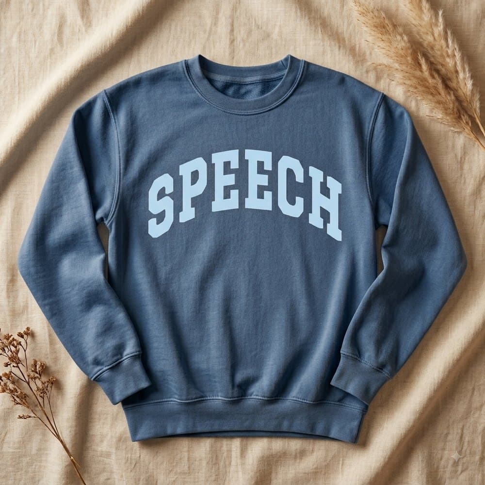 SPEECH Varsity Crewneck — Denim