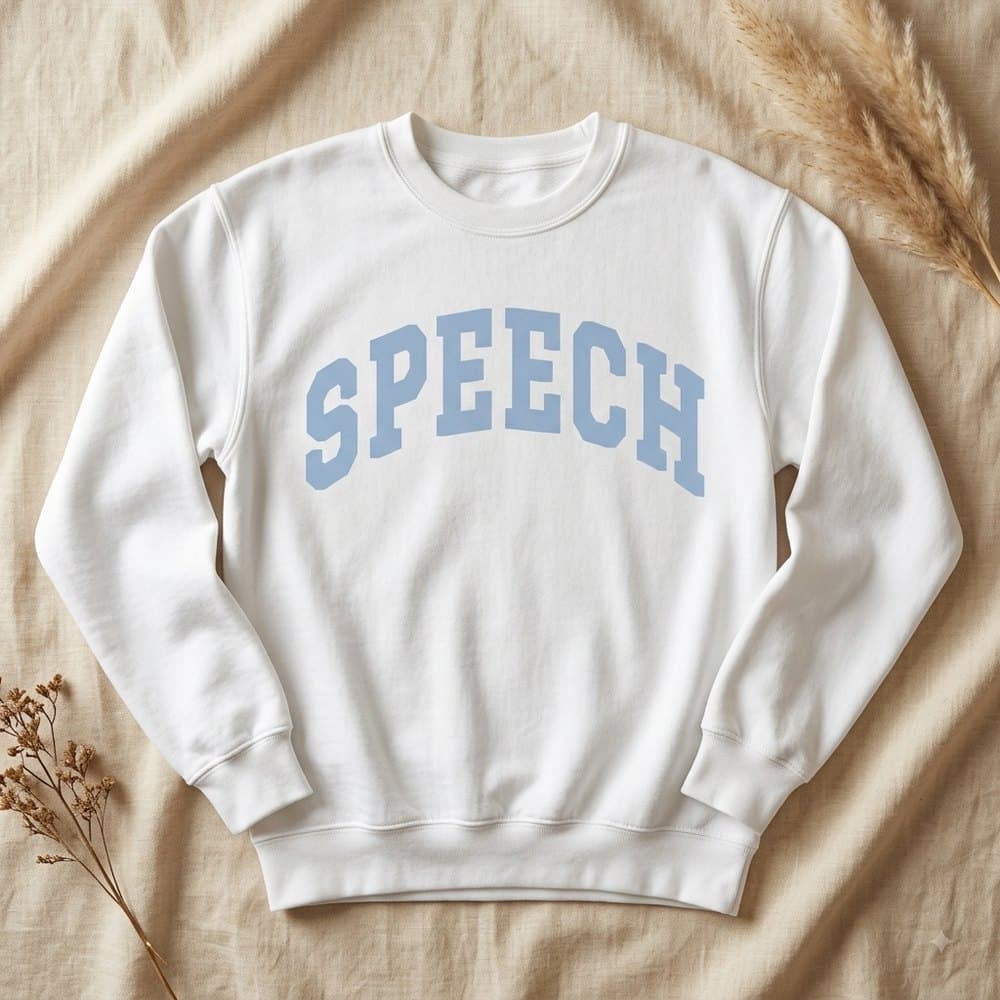 SPEECH Varsity Crewneck — White